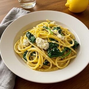 Lemon Ricotta Pasta with Spinach