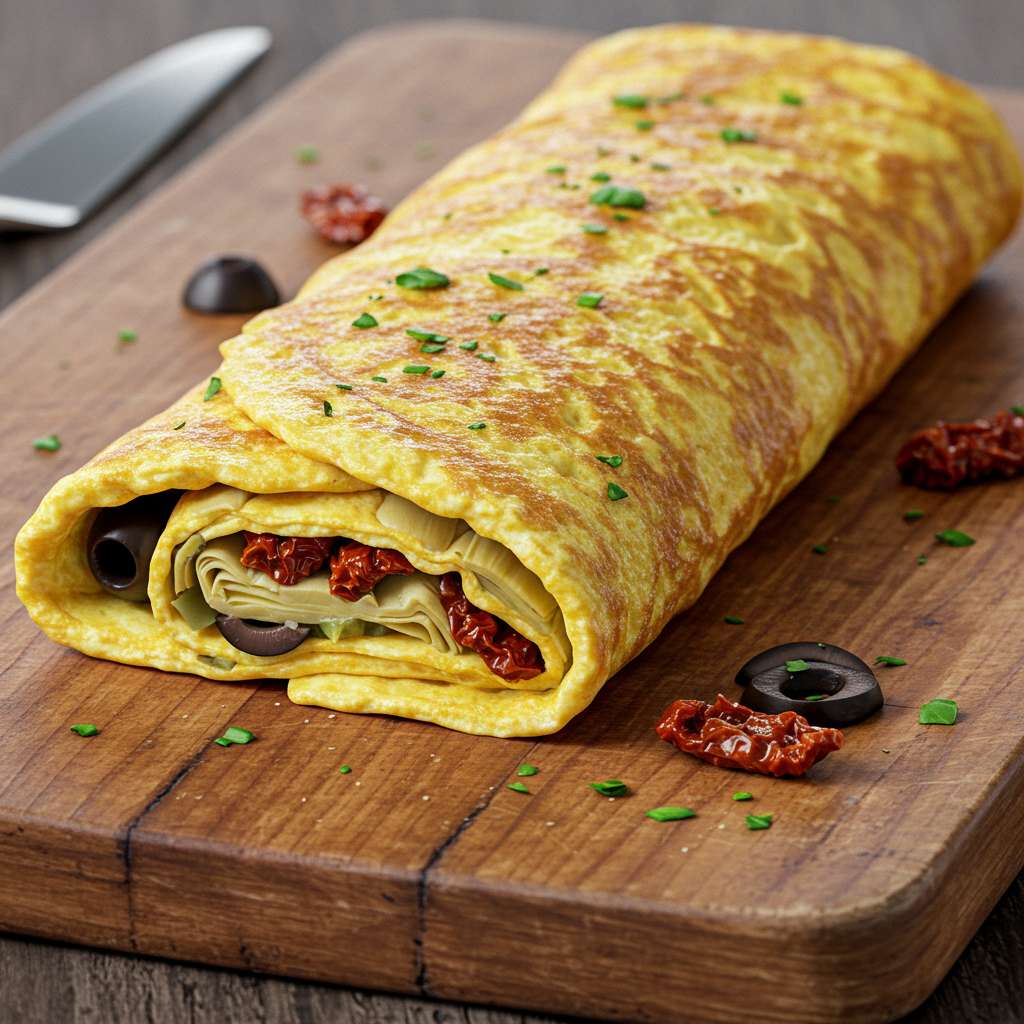 Mediterranean Omelette Roll Up