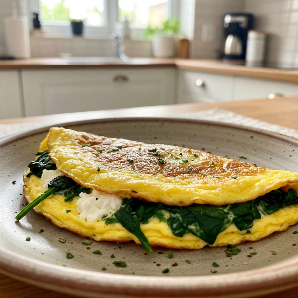 Spinach and Goat Cheese Omelette