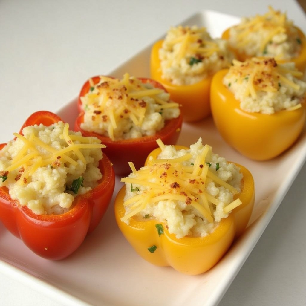 Apple and Cheddar Stuffed Mini Peppers