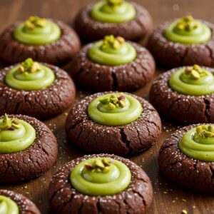 Chocolate Pistachio Cream Thumbprints