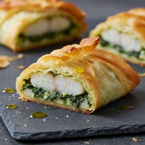 Halibut and Spinach Wrapped in Filo Recipe