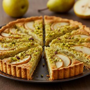 Pear Pistachio Frangipane Tart