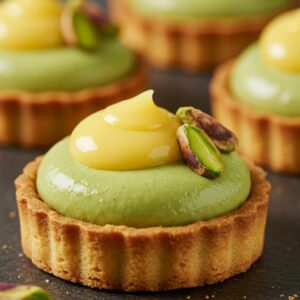 Pistachio Tart with Lemon Curd