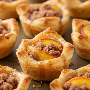 Puff Pastry Peach Cobbler Cups